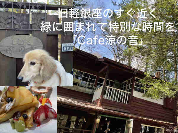 旧軽銀座のすぐ近く 犬と一緒に緑に囲まれたカフェ